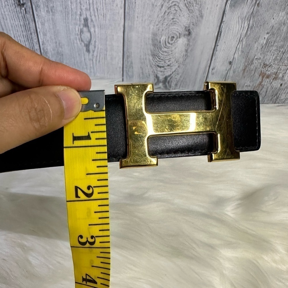 HERMES reversible leather belt in gold hardware - Picture 14 of 16